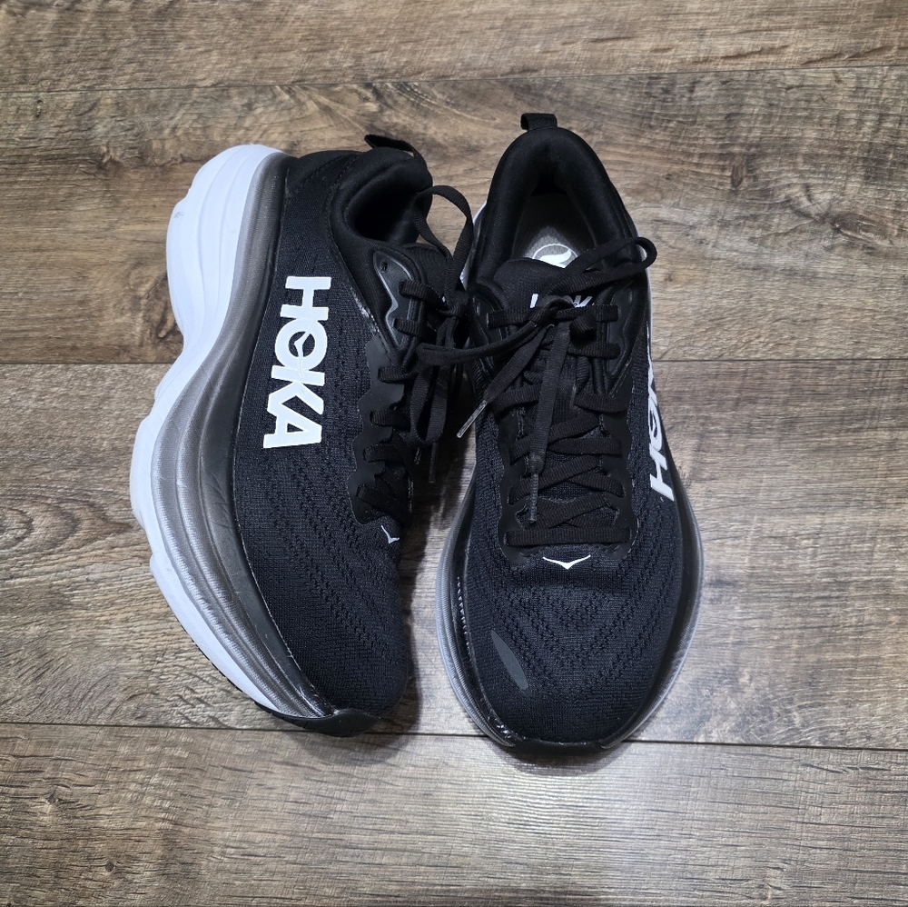 Hoka Women's Black White Athletic Running Shoes